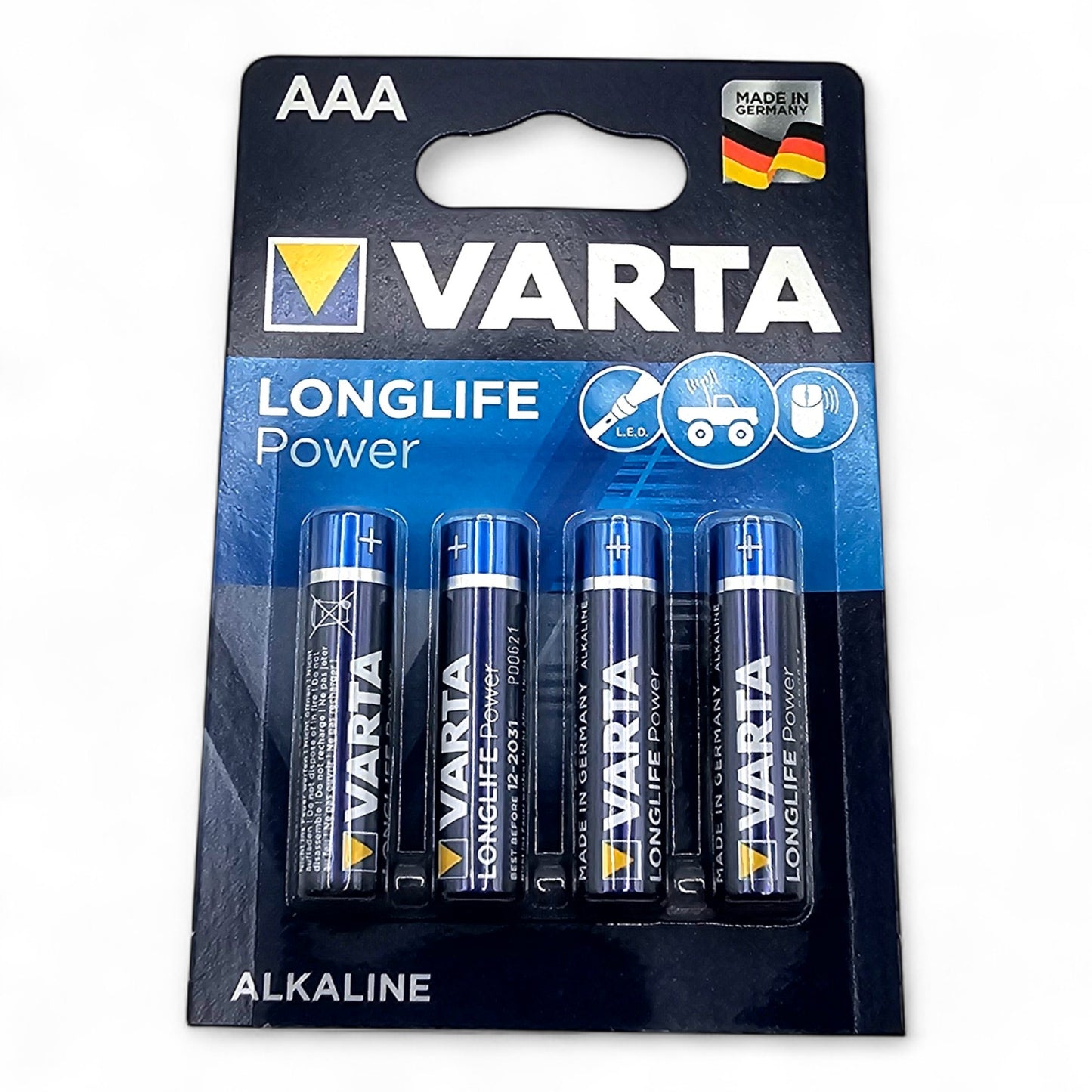 4er Packs VARTA Batterien Longlife Power Micro AAA LR03 1.5V MHD 12/2031
