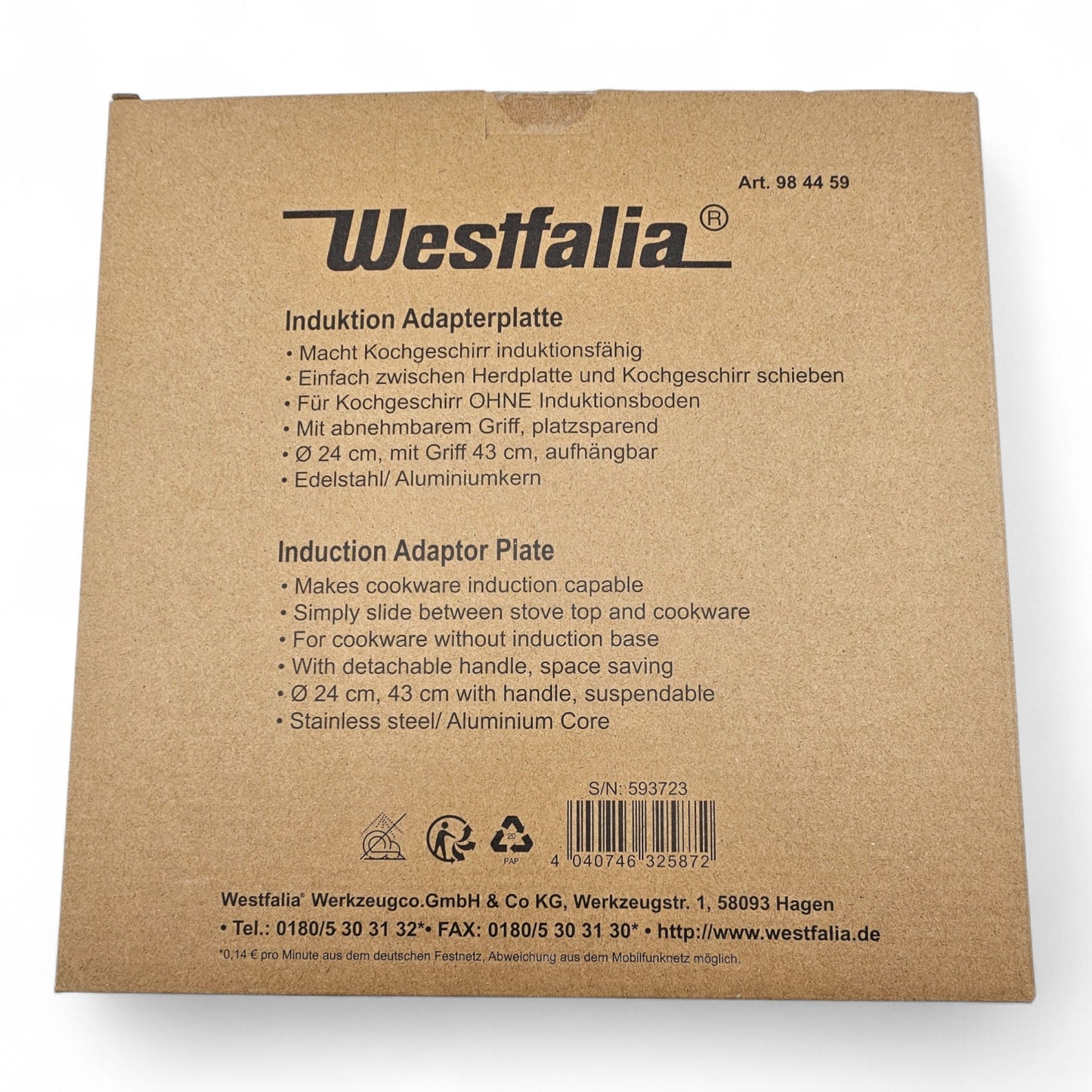 Westfalia Adapterplatte für Induktionsherd Ø 24cm