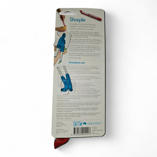 Dreamfarm Sharple Sparschäler Edelstahlklinge mit Klingenabdeckung selbstschärfend