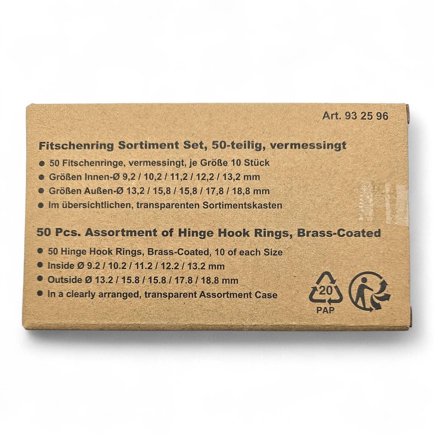Westfalia Fitschenring Sortiment 50-teilig vermessingt