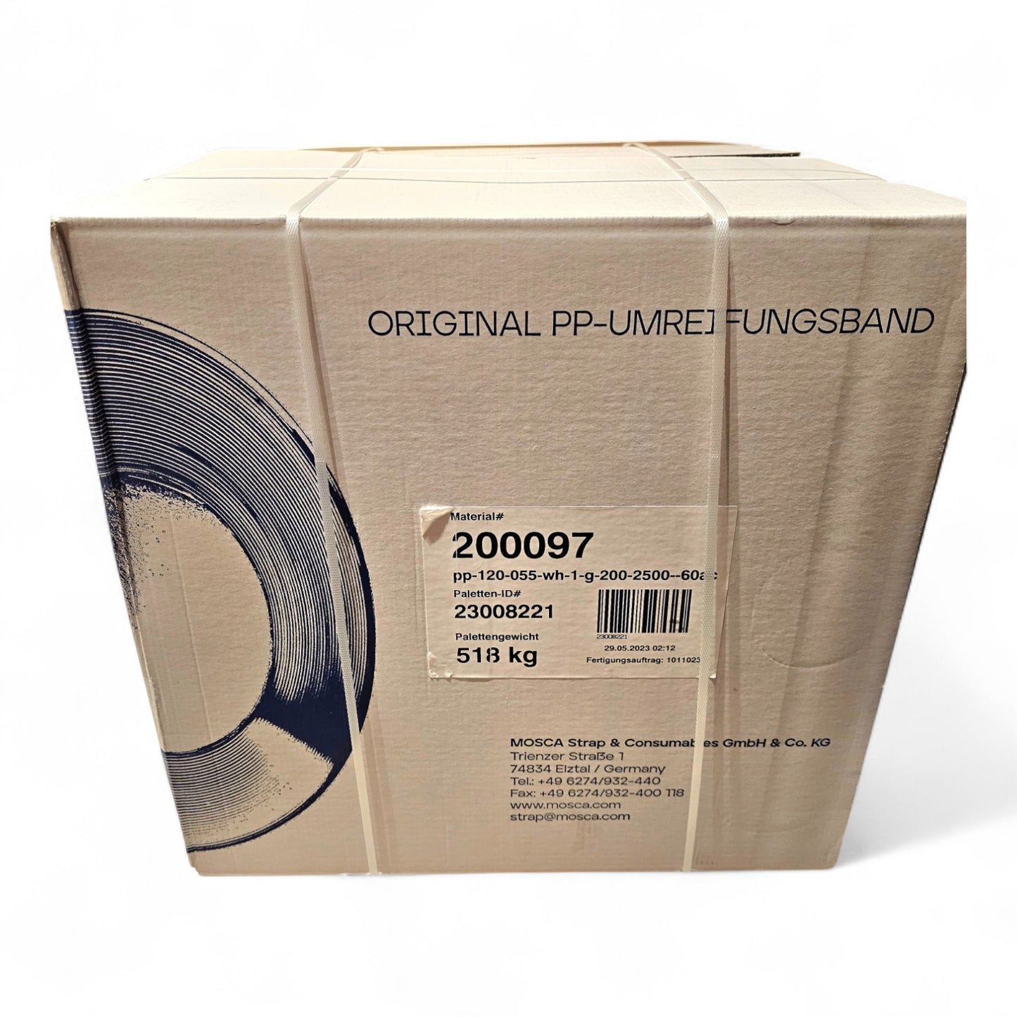 MOSCA 2 x 2500m PP-Umreifungsband 12 x 0,55mm weiß Kern 200mm