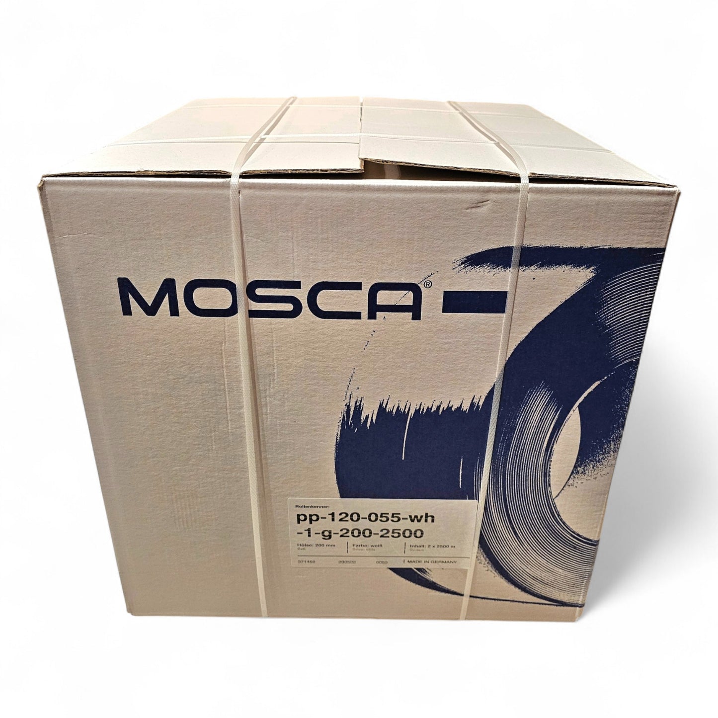 MOSCA 2 x 2500m PP-Umreifungsband 12 x 0,55mm weiß Kern 200mm