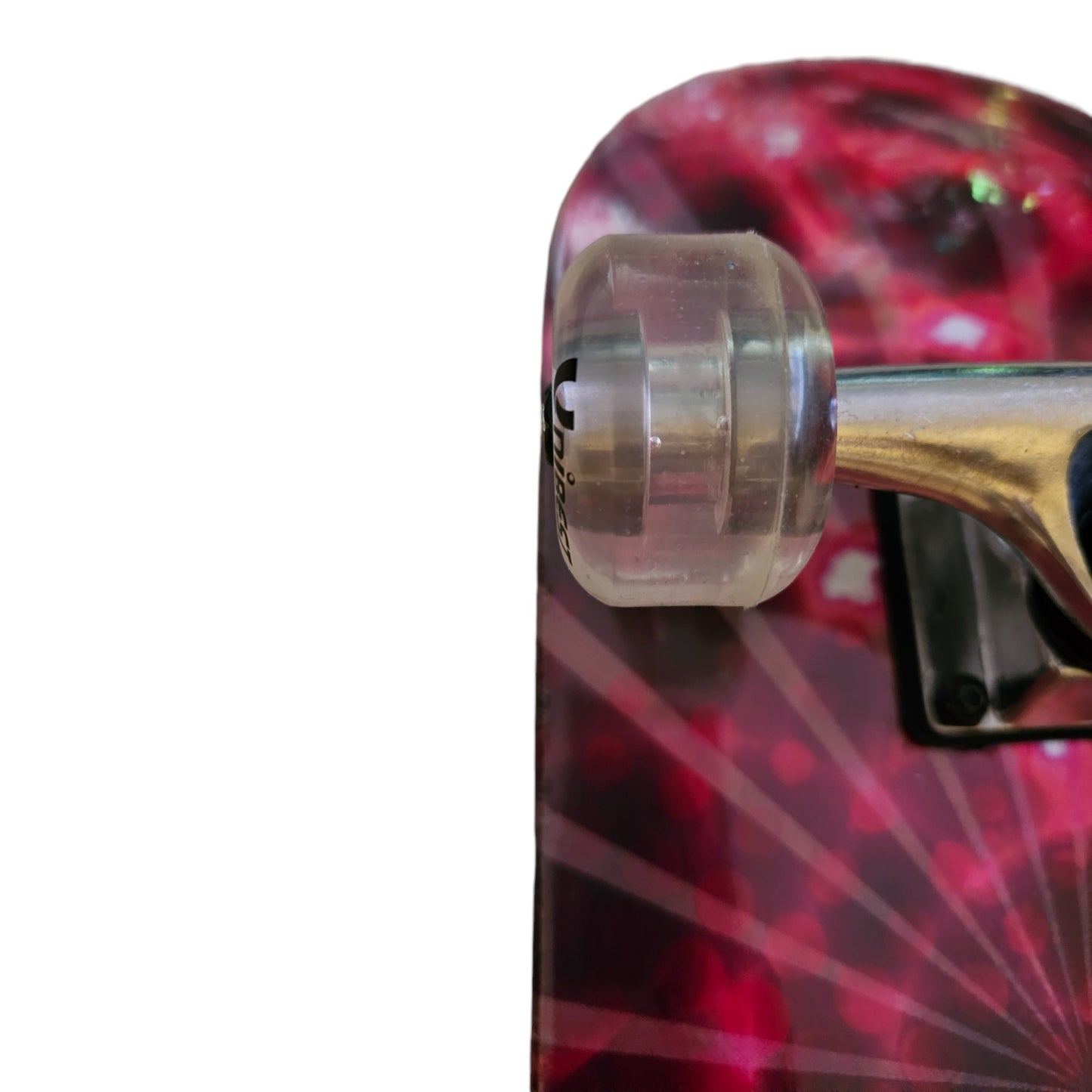 Unibest Skateboard 80x20cm Ahornholz Design rote Strahlen ohne LED