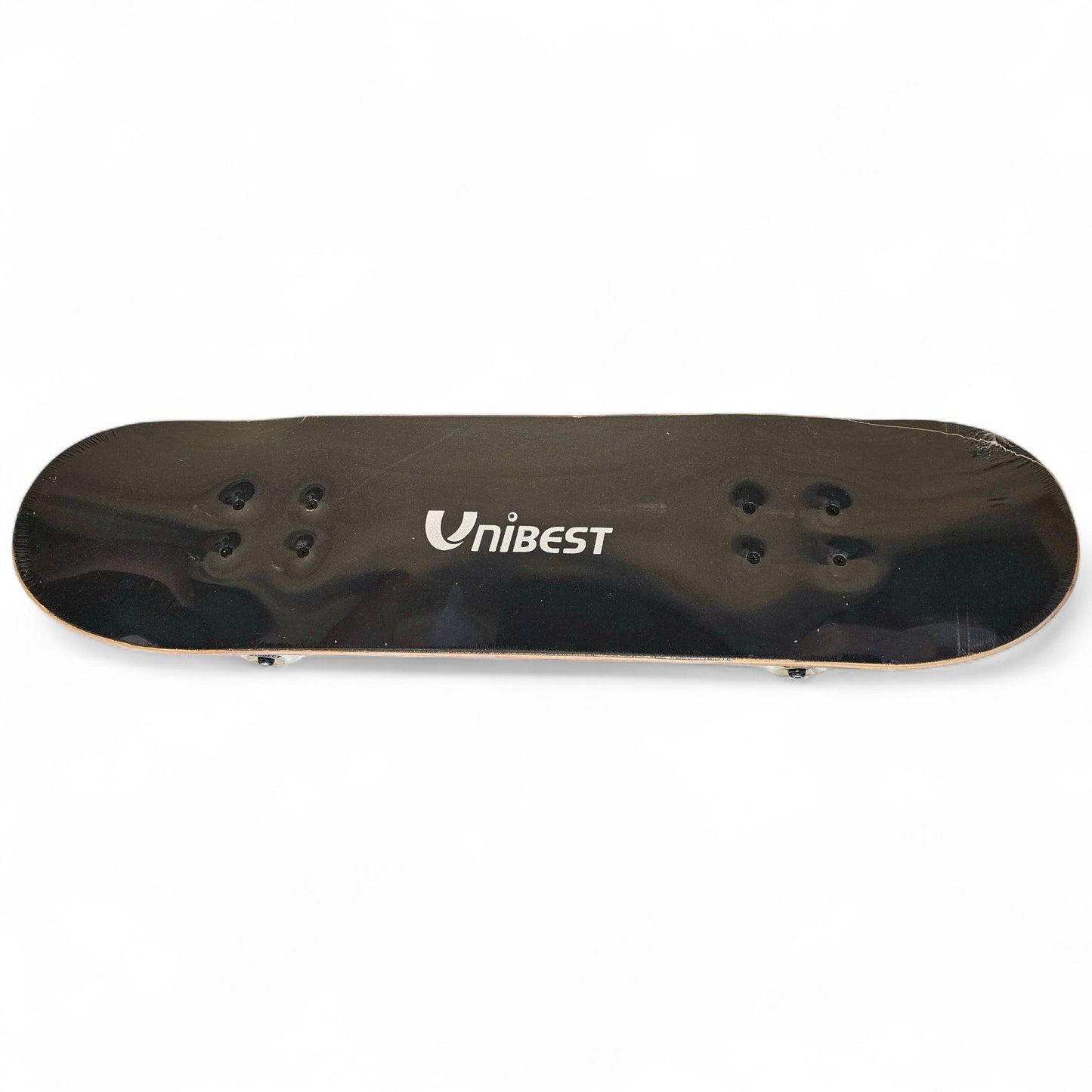 Unibest Skateboard 80x20cm Ahornholz Design rote Flammen ohne LED