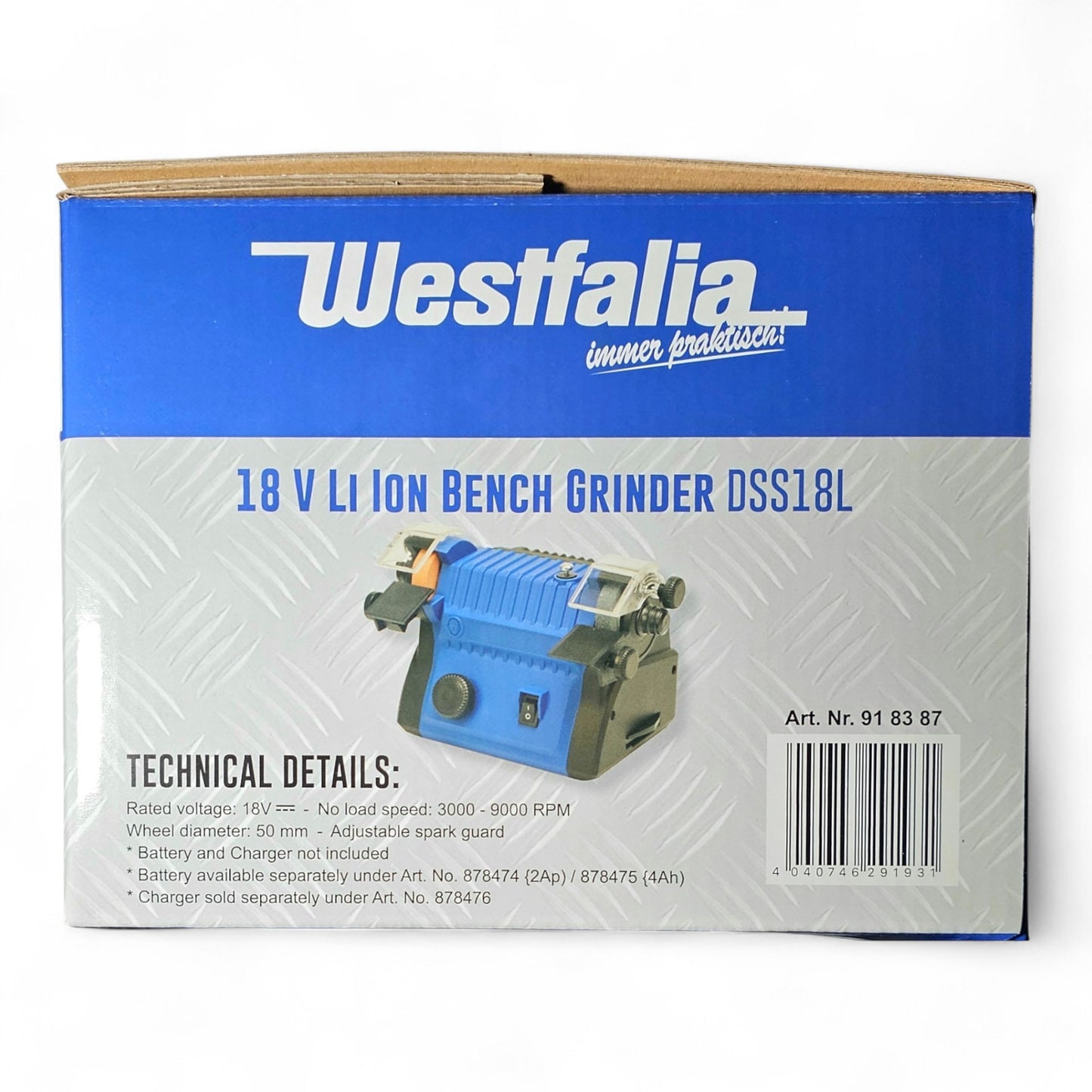 Westfalia Doppelschleifer DSS18L 18V ( ohne Akku und Ladegerät )