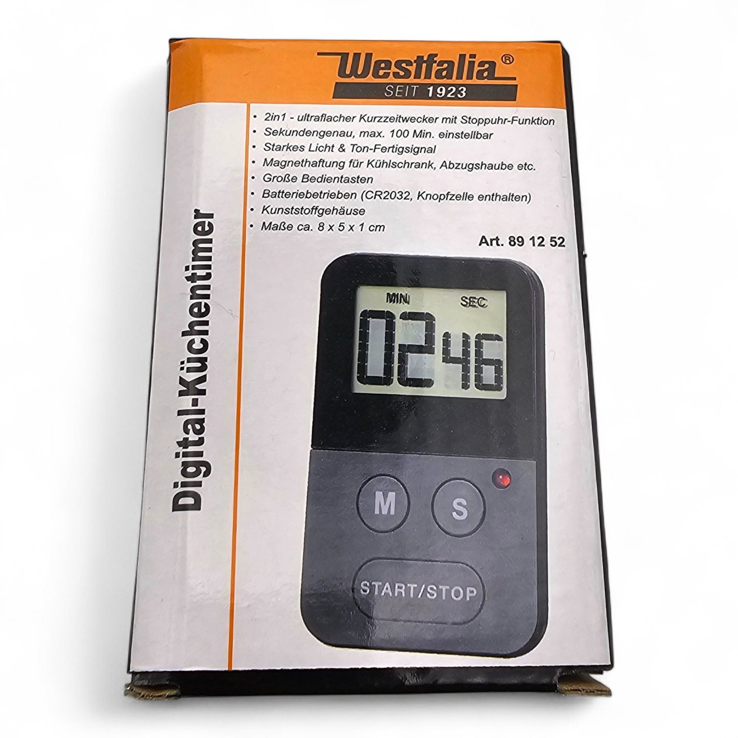 Westfalia Digital-Küchentimer mit Stoppuhr-Funktion und starkem Magneten