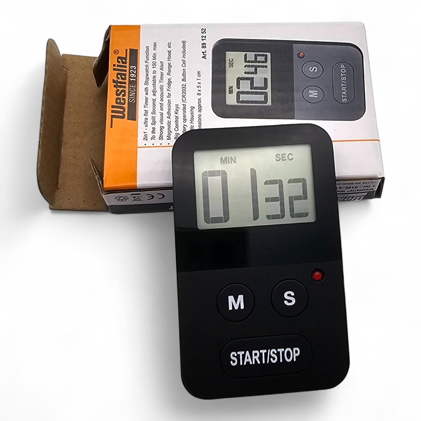 Westfalia Digital-Küchentimer mit Stoppuhr-Funktion und starkem Magneten