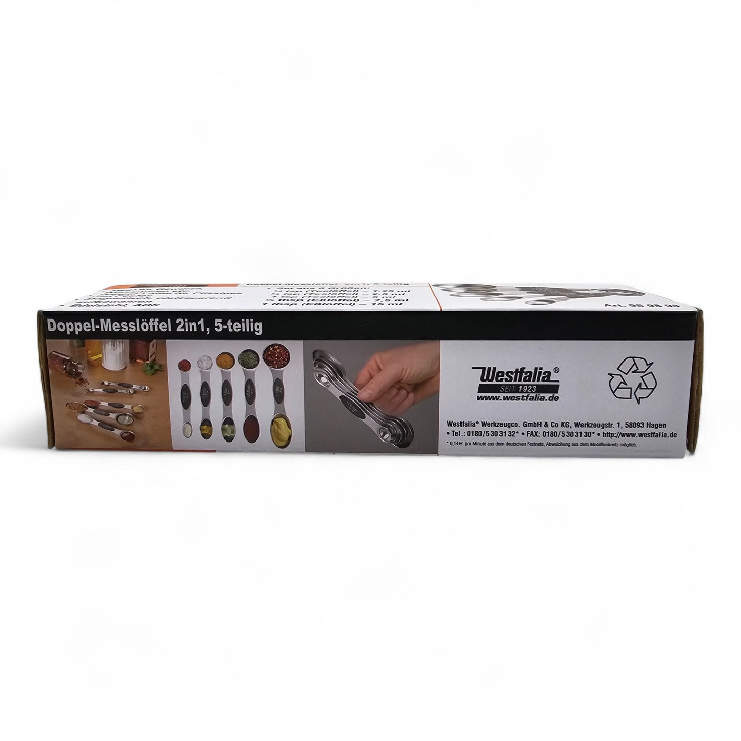 Westfalia Magnetische Messlöffel aus Edelstahl, 5er-Set doppelseitig