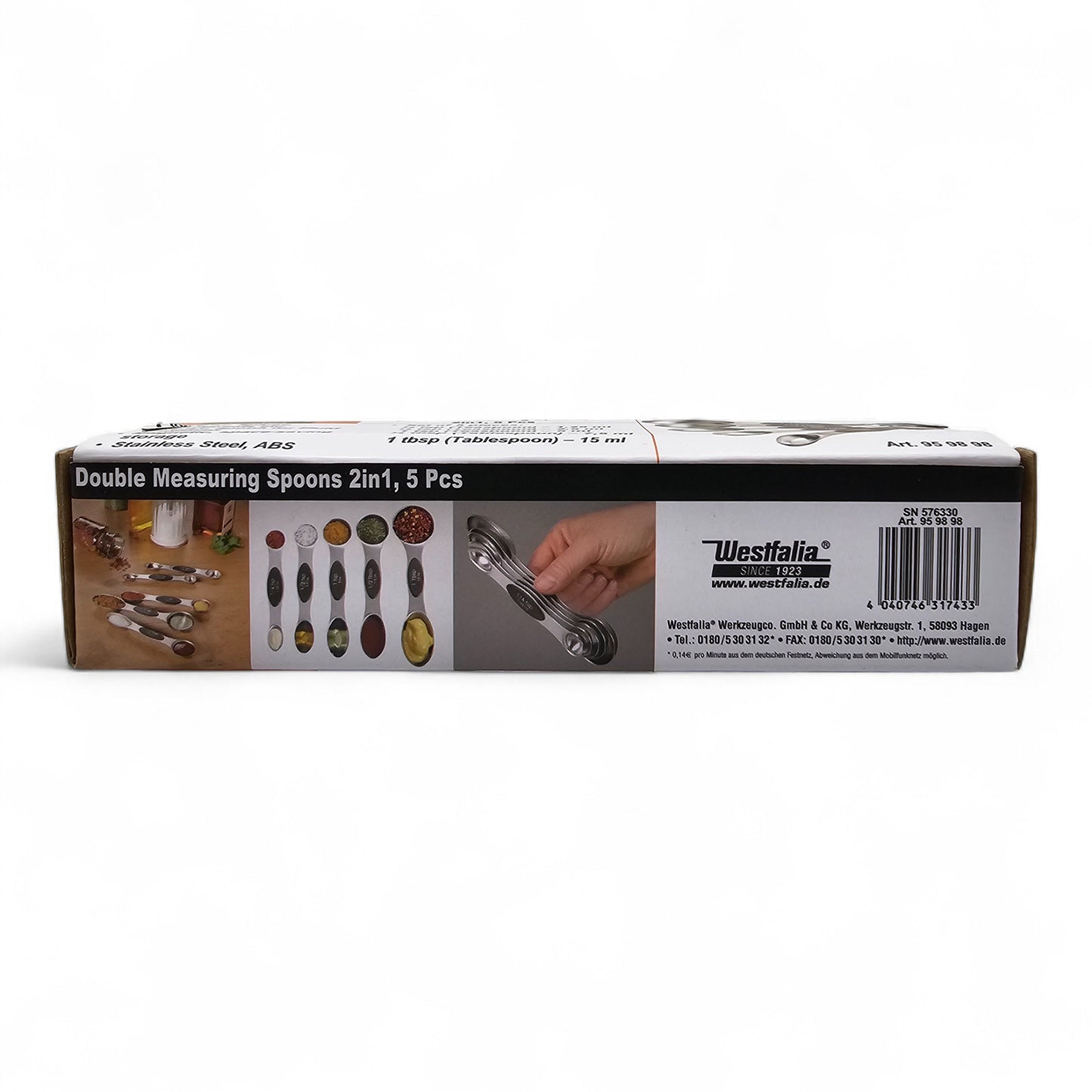 Westfalia Magnetische Messlöffel aus Edelstahl, 5er-Set doppelseitig