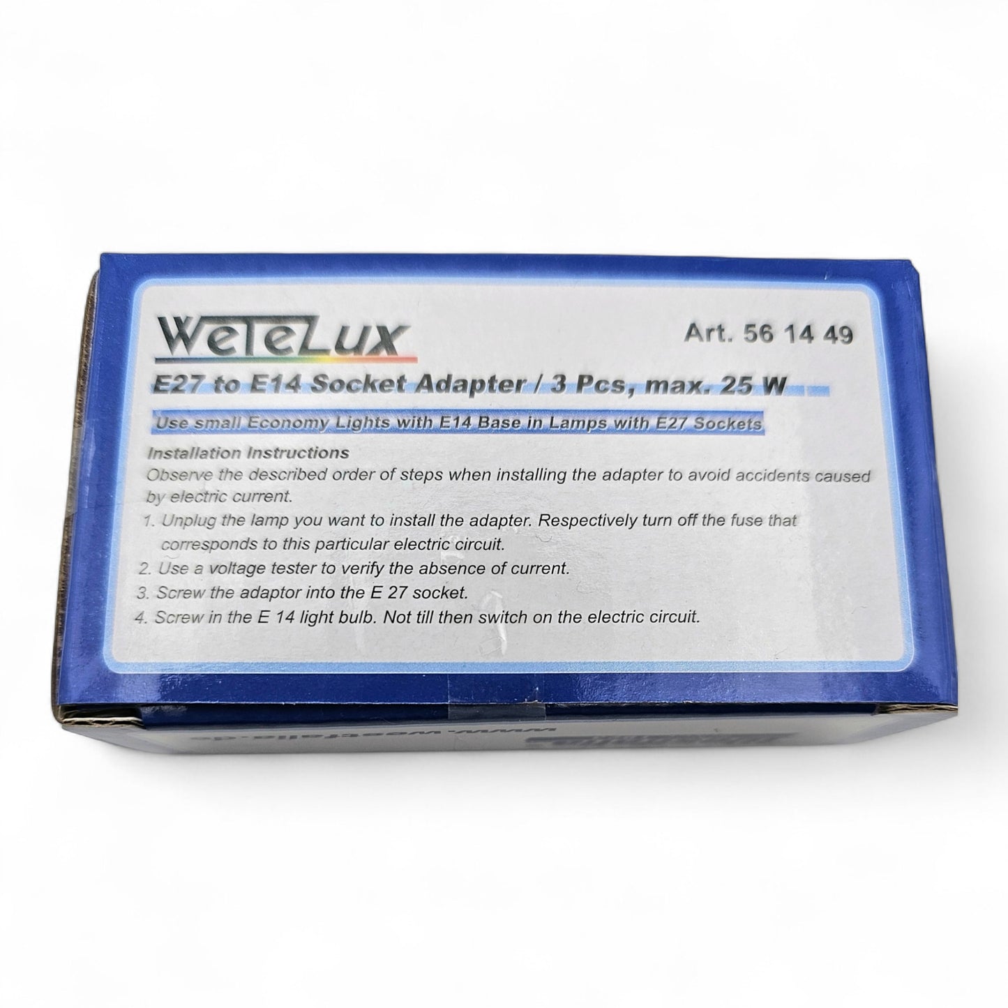 3er Pack WeTeLux Lampenadapter E27 auf E14