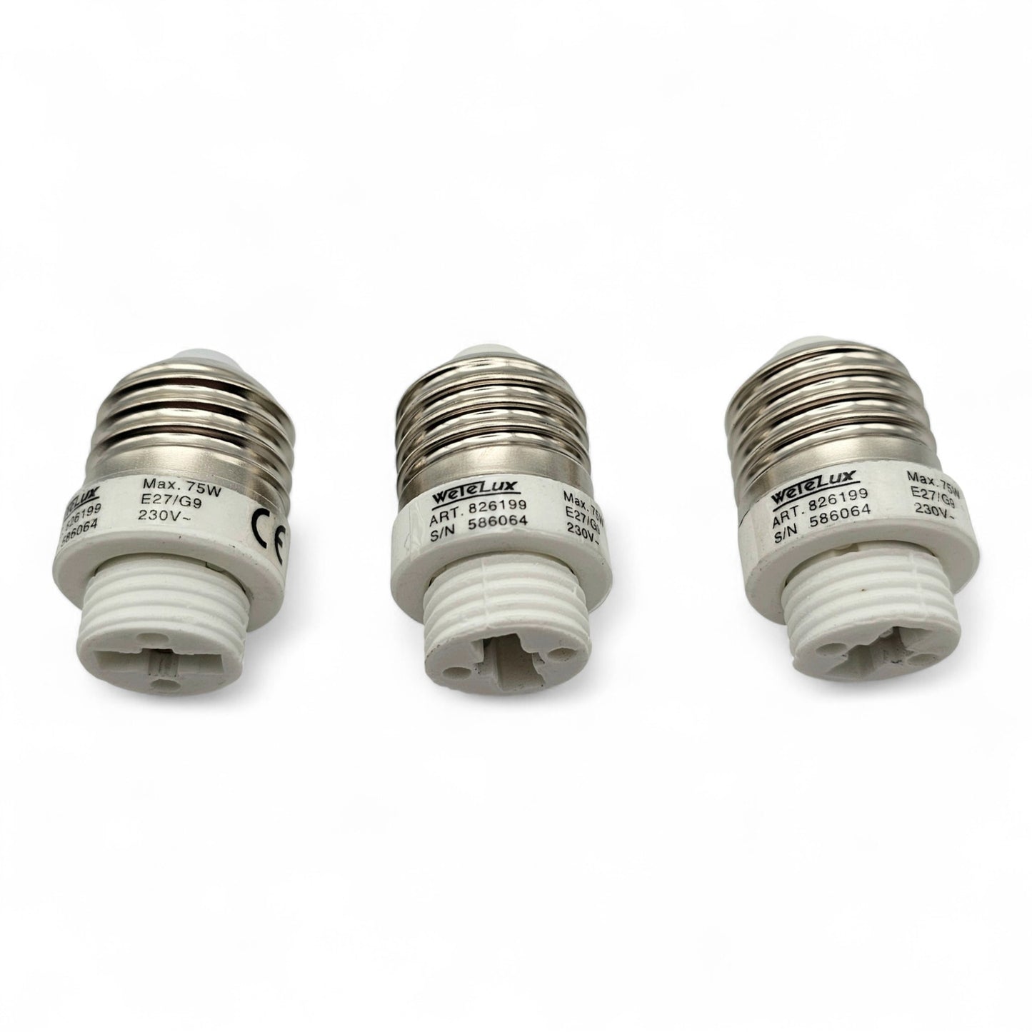 3er Pack WeTeLux Lampenadapter E27 auf G9 max. 75 W