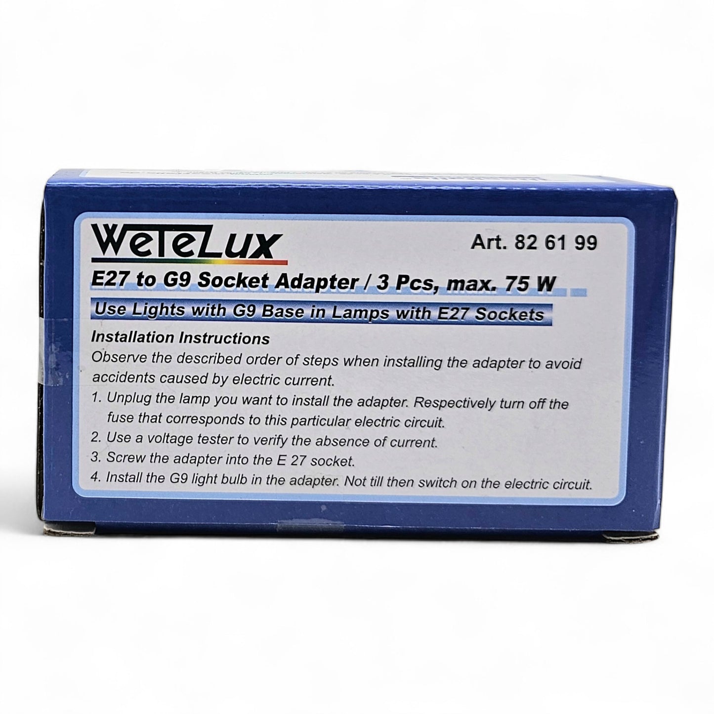 3er Pack WeTeLux Lampenadapter E27 auf G9 max. 75 W