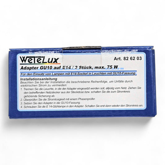 3er Pack WeTeLux Lampenadapter GU10 auf E14