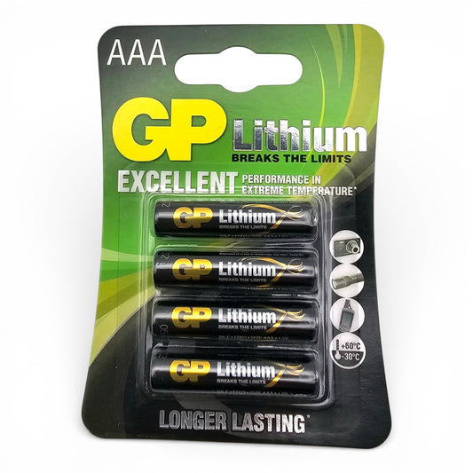 4er Pack AAA GP Lithium Excellent Batterien 1,5V MHD 05/2032
