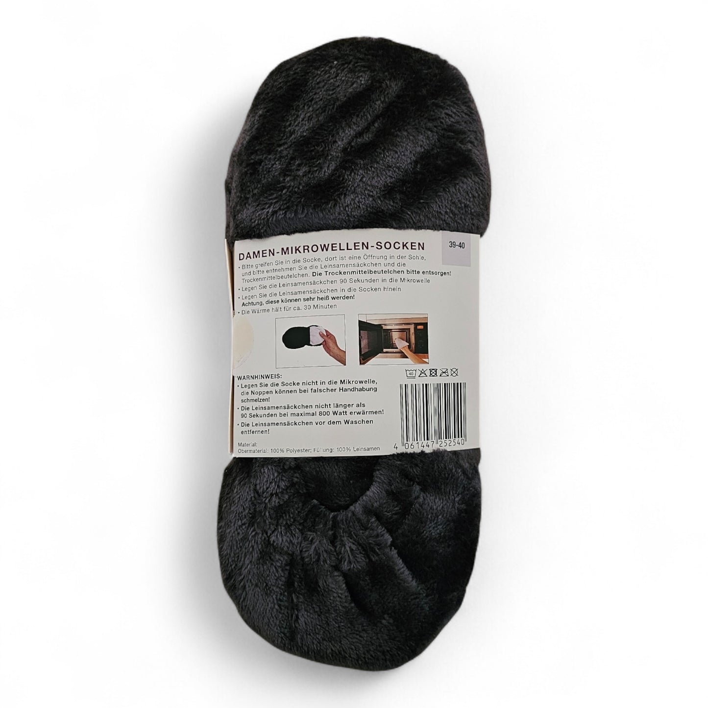 Damen-Mikrowellen-Socken Größe 39-40 mit Wärmekissen und Antirutschnoppen