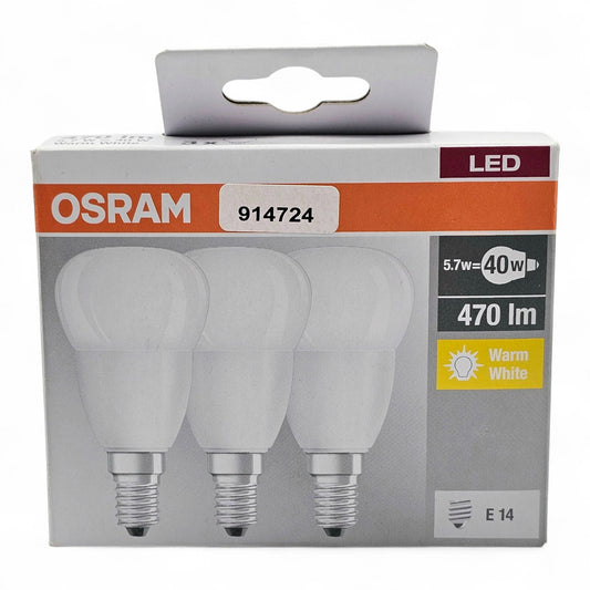 3er Pack Osram LED Base Classic P 40 5,7 W - 40 W Warmweiß