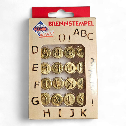PEBARO Brennstempel 16 Stück Buchstaben A-L und Zeichen ( / ! ?