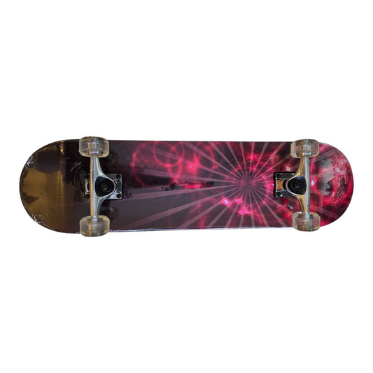 Unibest Skateboard 80x20cm Ahornholz Design rote Strahlen ohne LED