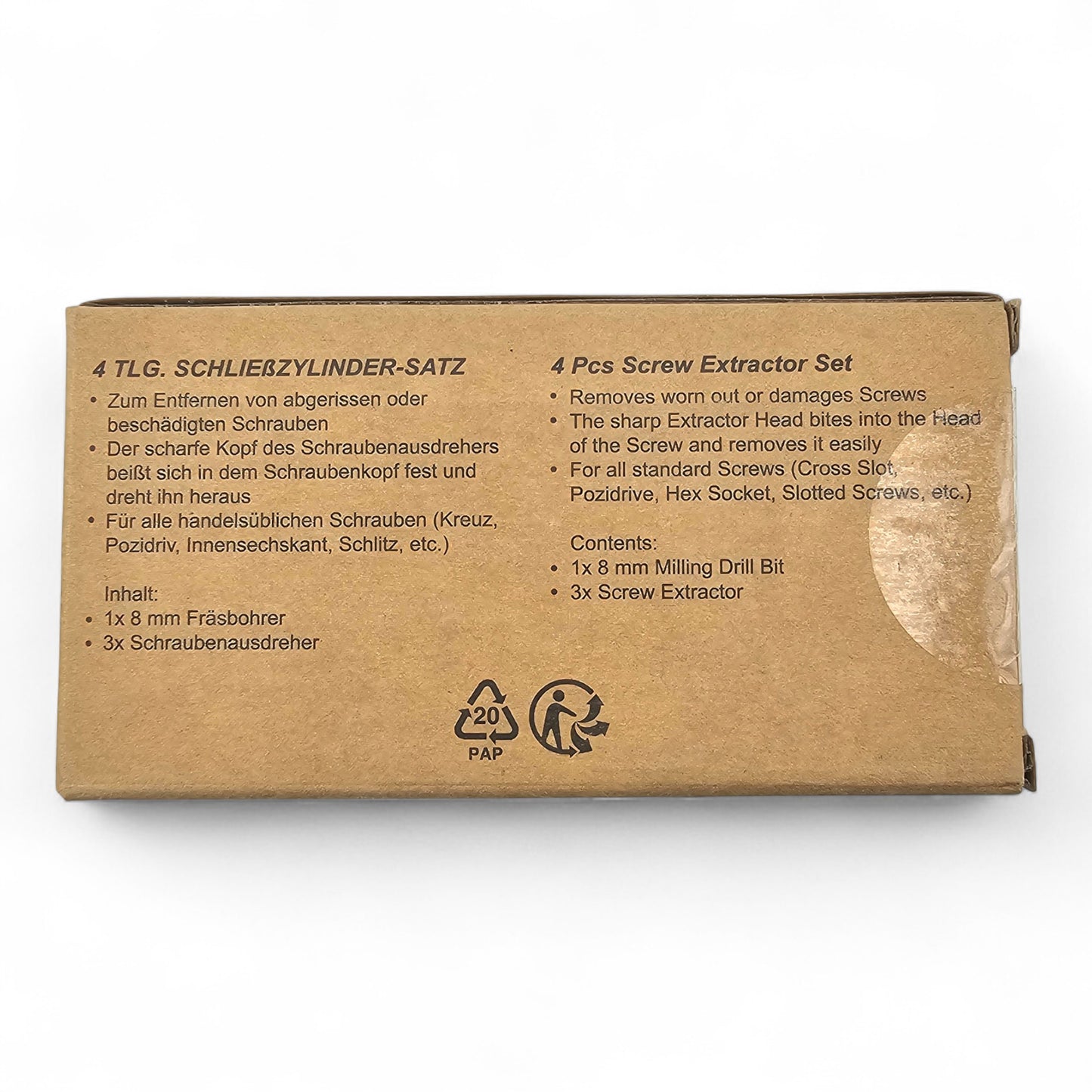 Westfalia Schrauben-Ausdreher Set mit 1 x 8mm Fräsbohrer und 3 Schraubenausdreher